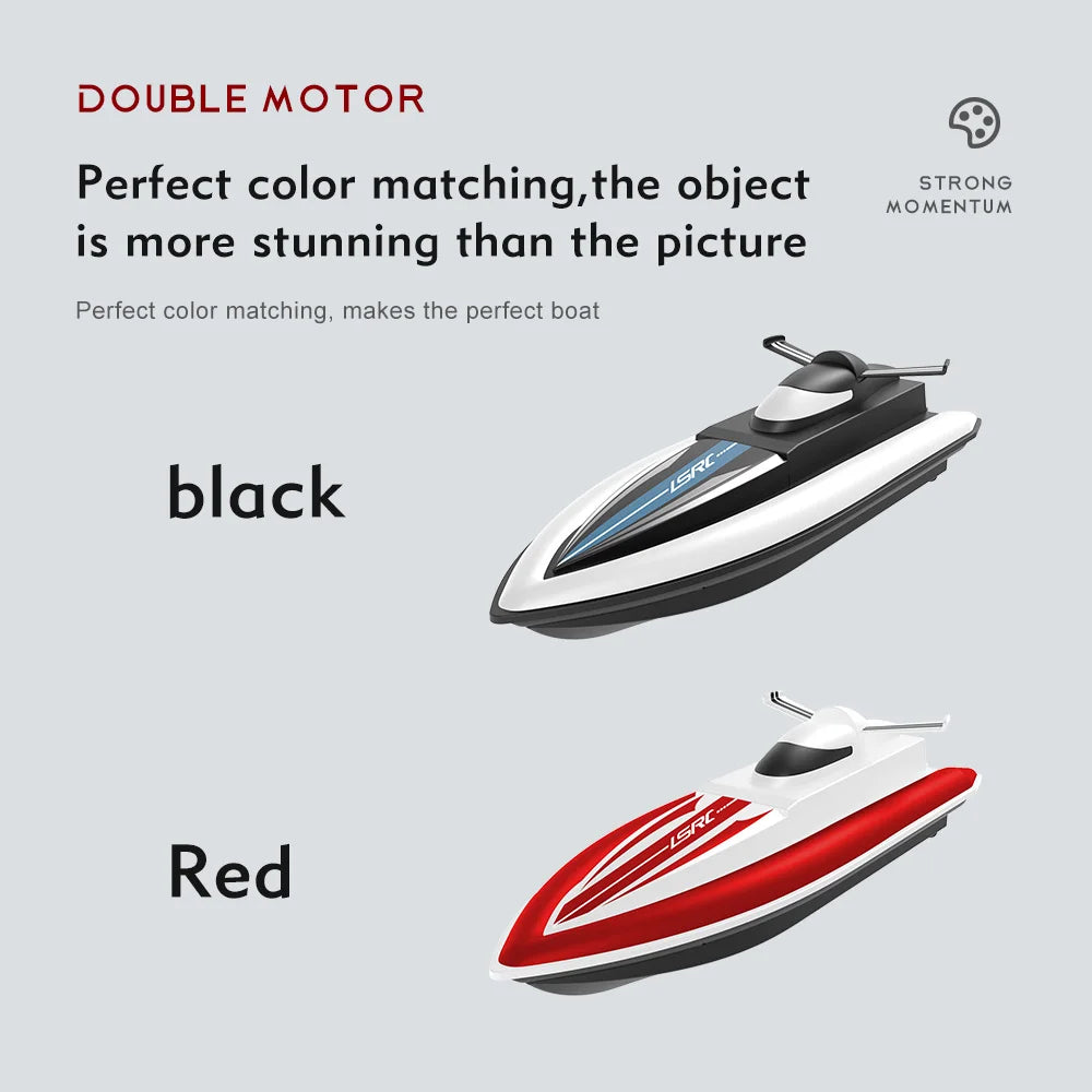 2.4G LSRC-B8 RC High Speed Racing Boat Waterproof Rechargeable Model Electric Radio Remote Control Speedboat Toys for boys 14Y+