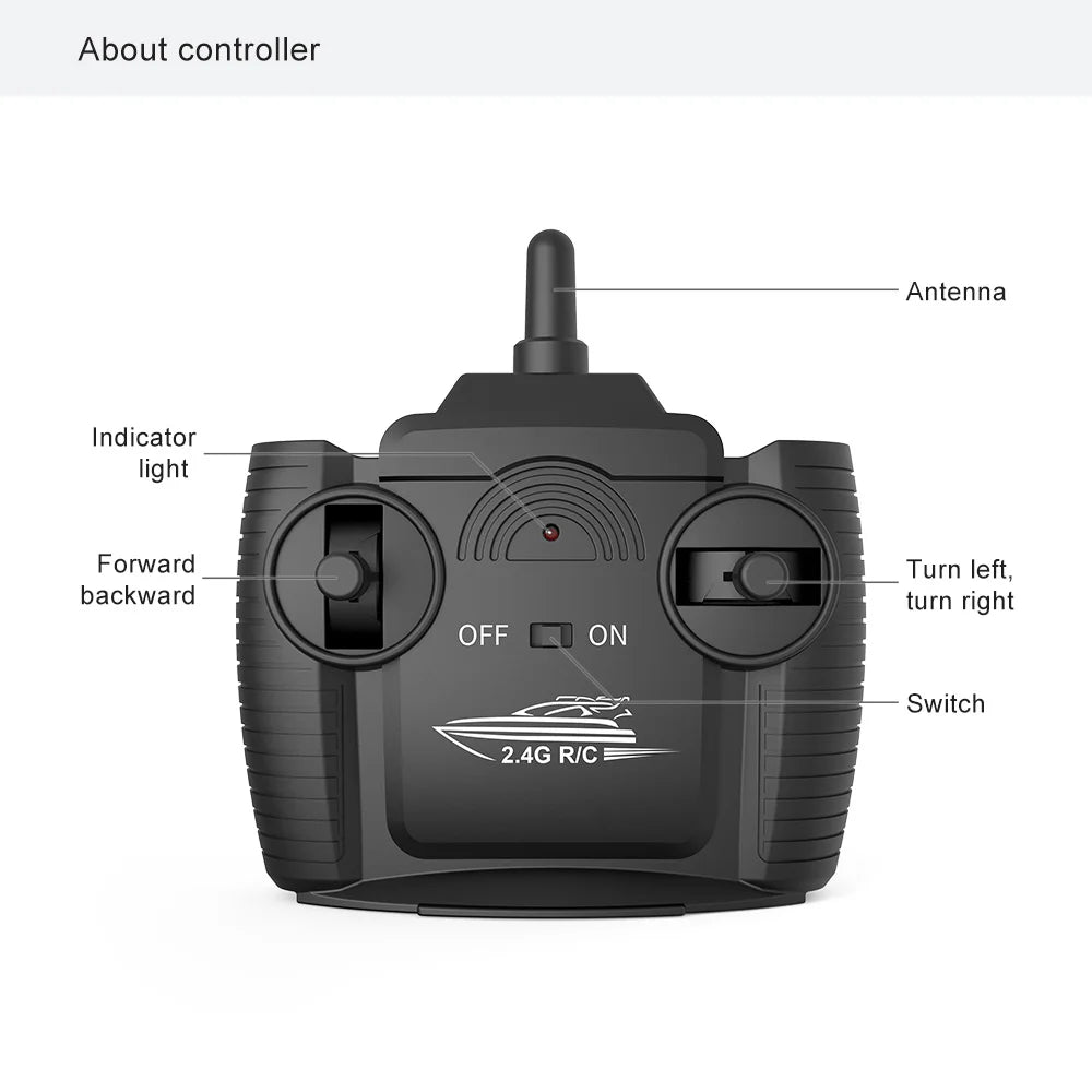 2.4G LSRC-B8 RC High Speed Racing Boat Waterproof Rechargeable Model Electric Radio Remote Control Speedboat Toys for boys 14Y+