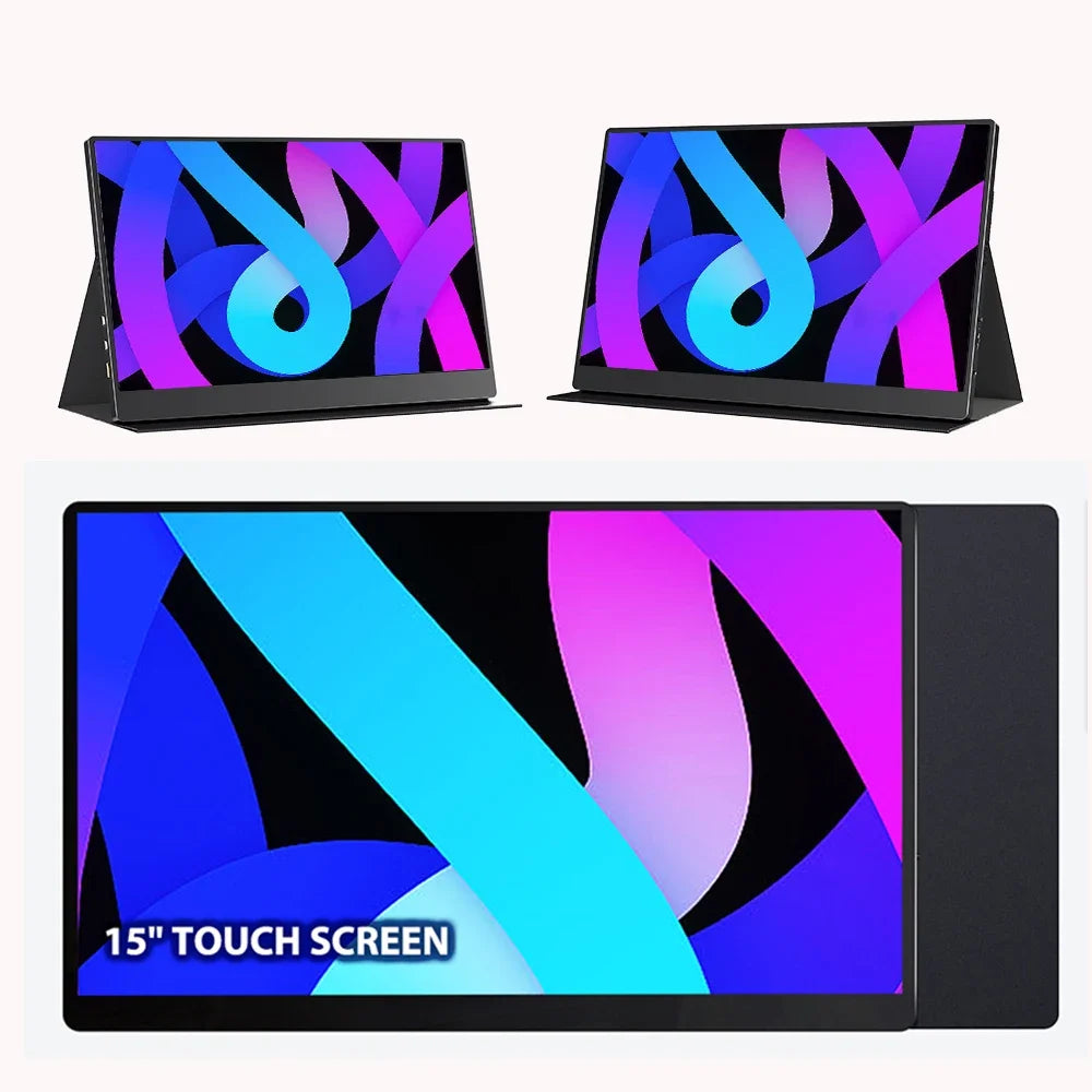 Touchscreen 15 Inch Portable Monitor FHD Office Aluminum Alloy Second External IPS display For Laptop XBox PS4/5 Switch Phone PC