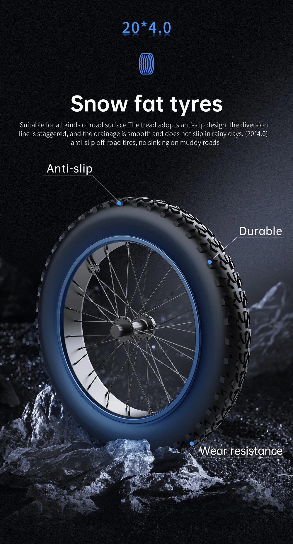 EKX T1 Electric Bike 20‘’*4.0 Fat Tires 1000W Motor 48V20AH Lithium Battery Road Electric Bicycle For Adults Mountain E-Bike MTB