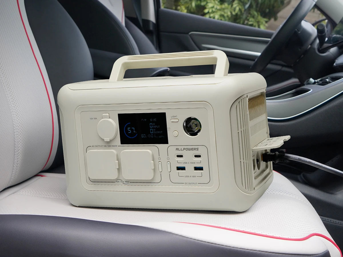 ALLPOWERS Portable Power Station with Portable Solar Panel(Included),Pure Sine Wave 299Wh Outdoor Solar Generator Camping UPS