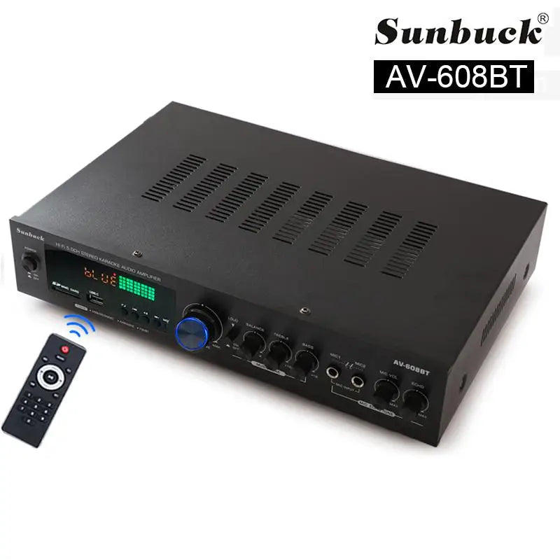 HiFi Digital Bluetooth Amplifiers Dynamic Screen Stereo Sound AMP For Home Car Meeting Karaoke Cinema 608 628 999 BT Max 4000W