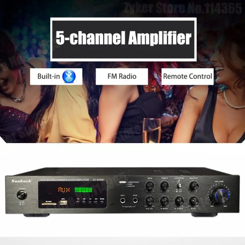 HiFi Digital Bluetooth Amplifiers Dynamic Screen Stereo Sound AMP For Home Car Meeting Karaoke Cinema 608 628 999 BT Max 4000W