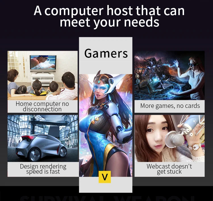 Aotesier Core i7 CPU Affordable Computer full set 8G/16G RAM 256GB SSD home office gaming pc desktop computer gamers PC GAME