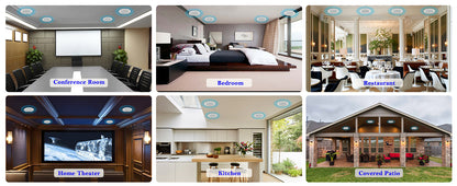 Herdio 4PCS 6.5" 600 Watts Bluetooth Ceiling Speakers Wired Home Recessed Speaker System Perfect For Indoor Kitchen Home Bedroom