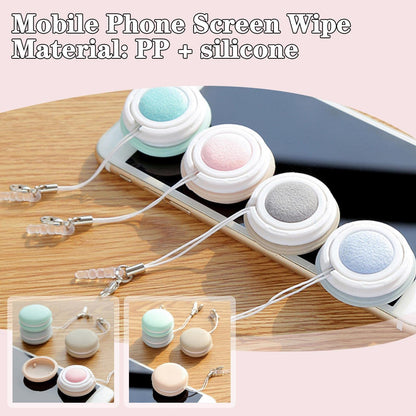 Macaron Shape Screen Cleaner Glasses Cleaning Cloth Keychain Portable Glasses Lens Wipes Phone Leaning Wipes Mini Candy Color