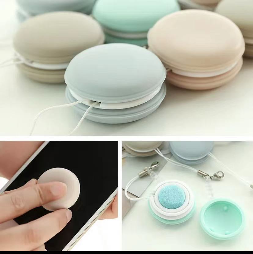 Macaron Shape Screen Cleaner Glasses Cleaning Cloth Keychain Portable Glasses Lens Wipes Phone Leaning Wipes Mini Candy Color