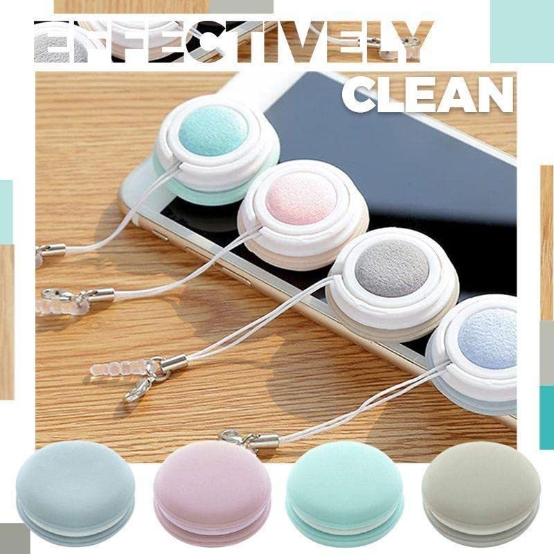 Macaron Shape Screen Cleaner Glasses Cleaning Cloth Keychain Portable Glasses Lens Wipes Phone Leaning Wipes Mini Candy Color