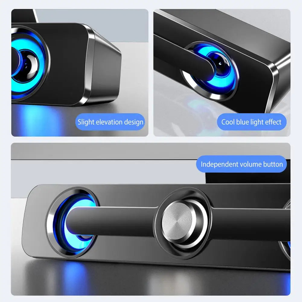 Salange Sound Bar Bluetooth USB Wired Speakers Bar Stereo Speaker For Projector PC Laptop Phone Computer 3.5mm Aux Speaker