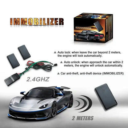 2.4GHz RFID Immobilizer Wireless Engine Automatic Lock Car Alarm System Anti-Hijacking Circuit Cut Off Device Smart Key