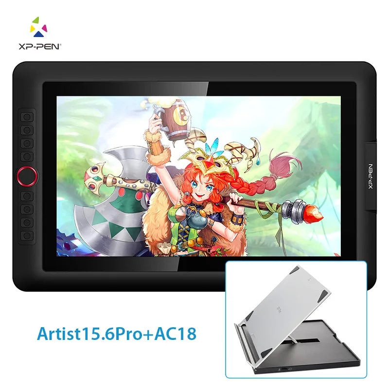 XPPen Artist 15.6 Pro Graphic Tablet Digital Drawing Monitor 8192 Levels Wheel 60 Tilt 120%sRGB Pen Display Support Windows Mac