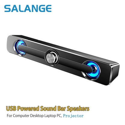 Salange Sound Bar Bluetooth USB Wired Speakers Bar Stereo Speaker For Projector PC Laptop Phone Computer 3.5mm Aux Speaker