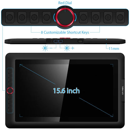 XPPen Artist 15.6 Pro Graphic Tablet Digital Drawing Monitor 8192 Levels Wheel 60 Tilt 120%sRGB Pen Display Support Windows Mac