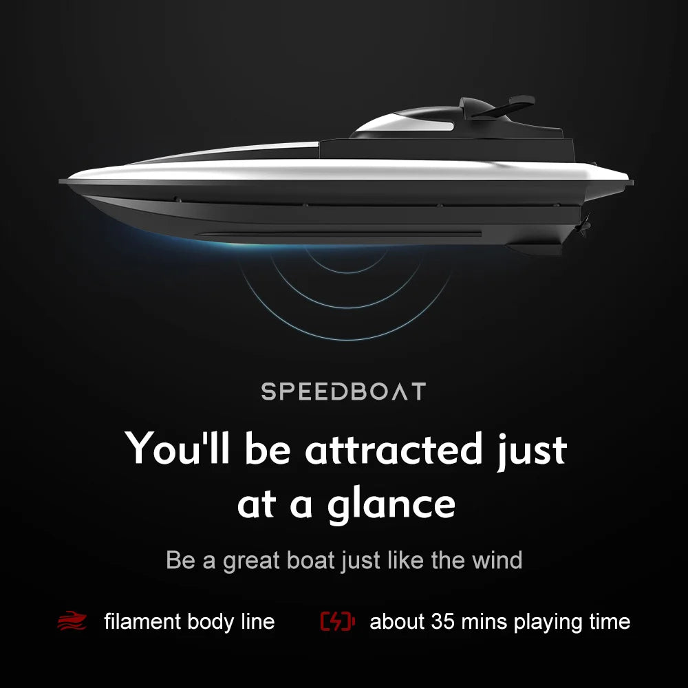 2.4G LSRC-B8 RC High Speed Racing Boat Waterproof Rechargeable Model Electric Radio Remote Control Speedboat Toys for boys 14Y+