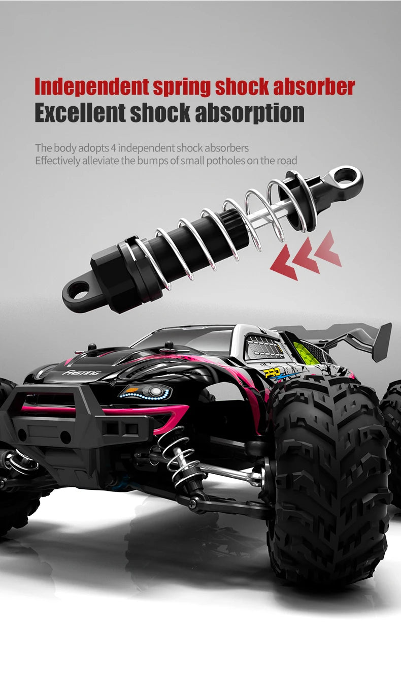 Rc Car Off Road 4x4 High Speed 70KM/H Remote Control Car with LED Headlight Brushless 4WD 1/16 Monster Truck Toys for Boys Gift