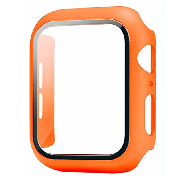 Tempered glass+Case for Apple Watch 46mm 44mm 45mm 41mm 40mm 42mm Screen Protector for iwatch series 10 9 8 7 6 SE 5 Accessories