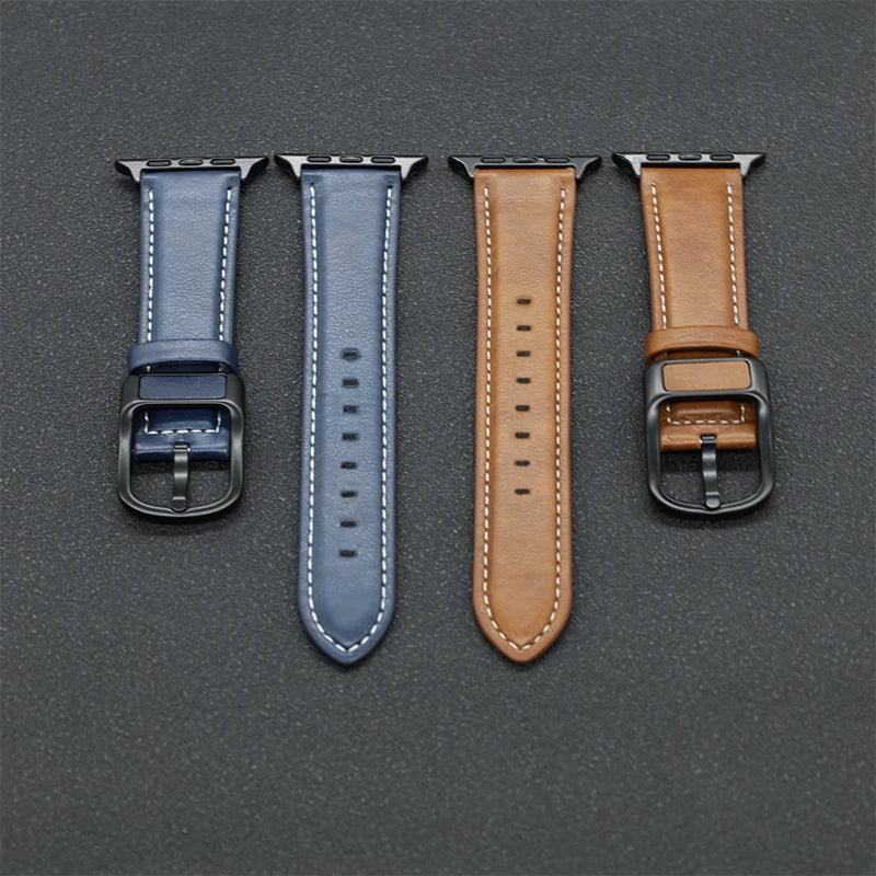 PU Leather strap For Apple watch band 44mm 45mm 41mm 40mm 42mm 46mm correa bracelet iWatch series 4 5 6 SE 7 8 9 10 ultra/2 49mm