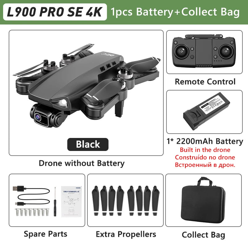 LYZRC L900 PRO GPS Drone 4K Professional HD Dual Camera 5G WIFI Brushless Motor FPV Quadcopter Foldable Aerial Photography Drone