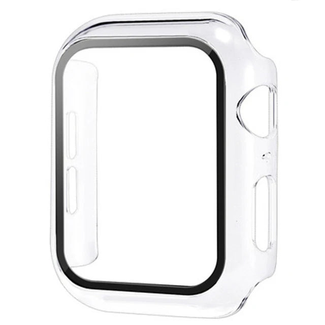 Tempered glass+Case for Apple Watch 46mm 44mm 45mm 41mm 40mm 42mm Screen Protector for iwatch series 10 9 8 7 6 SE 5 Accessories