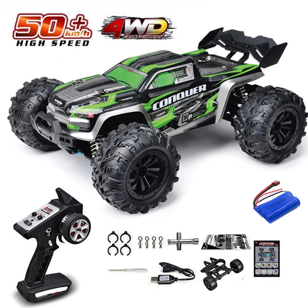 Rc Car Off Road 4x4 High Speed 70KM/H Remote Control Car with LED Headlight Brushless 4WD 1/16 Monster Truck Toys for Boys Gift