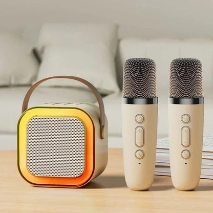 K12 Karaoke Machine Portable Bluetooth 5.3 PA Speaker System with 1-2 Wireless Microphones Home Family Singing Children's Gifts