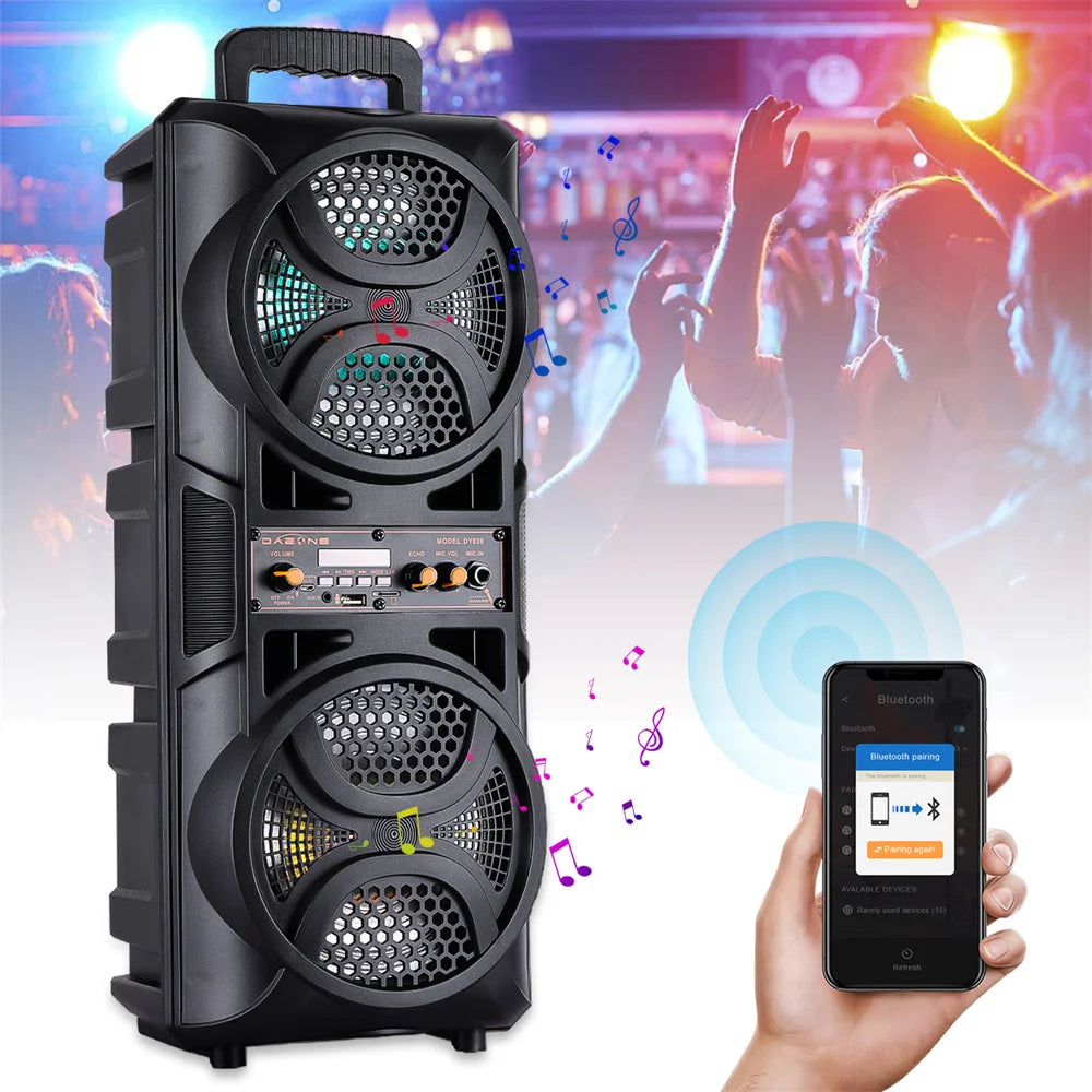 3000W Portable Bluetooth Speaker Sub woofer Heavy Bass Sound System Party Dj Karaoke Rechargeable Loud Speaker