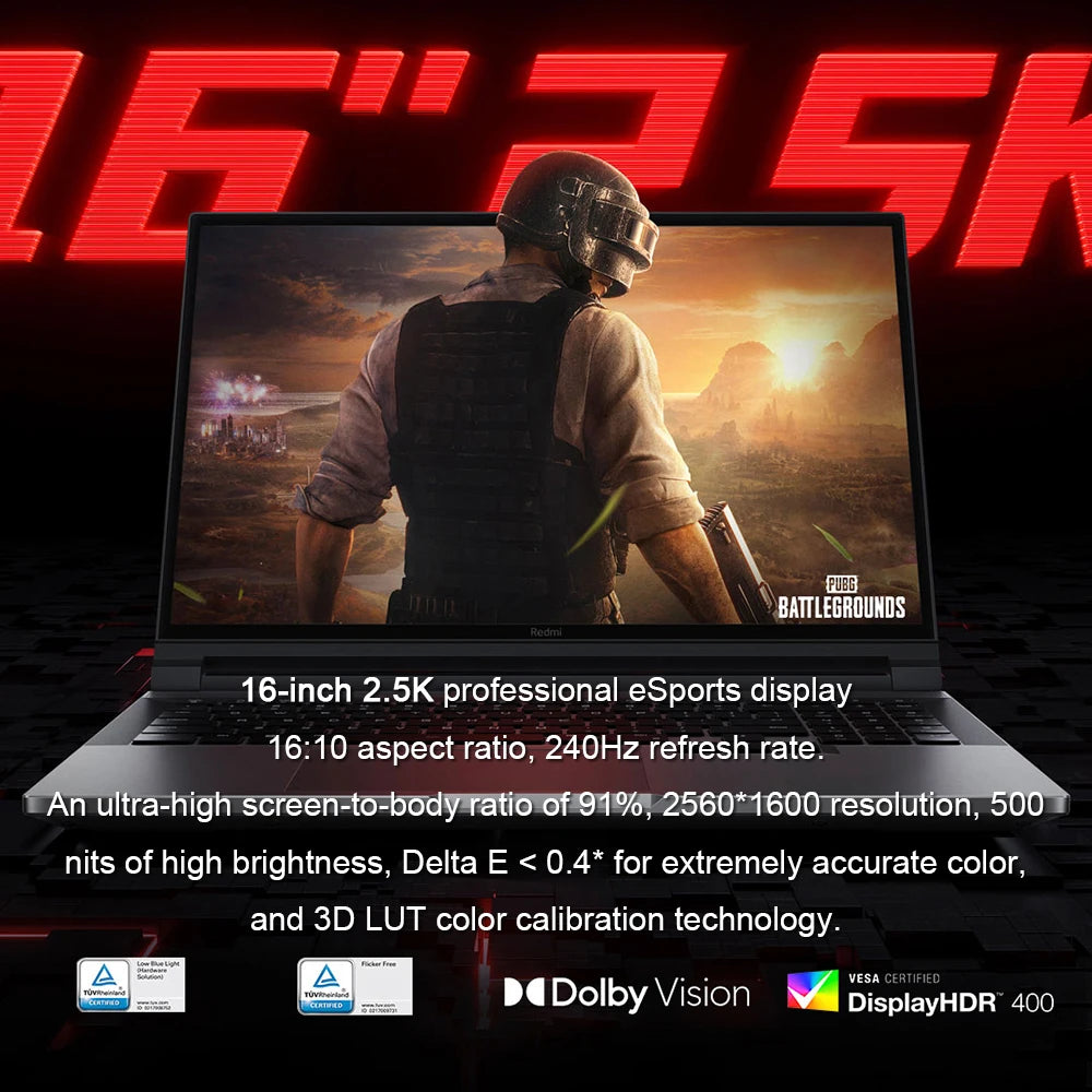 XIAOMI Redmi G Pro Gaming Laptop 2024 Intel Core i9-14900HX NVIDIA Geforce RTX 4060 16"Inch 2.5K 240Hz RAM 16GB SSD 1TB Gamer PC