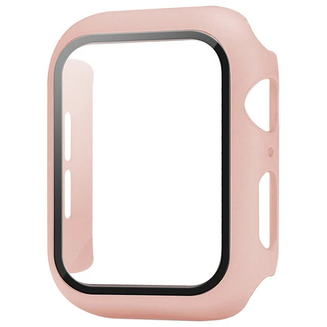 Tempered glass+Case for Apple Watch 46mm 44mm 45mm 41mm 40mm 42mm Screen Protector for iwatch series 10 9 8 7 6 SE 5 Accessories