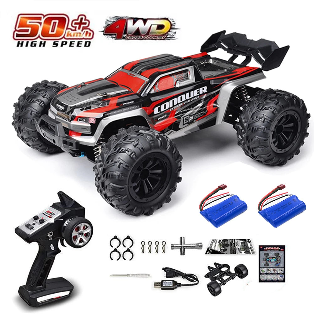 Rc Car Off Road 4x4 High Speed 70KM/H Remote Control Car with LED Headlight Brushless 4WD 1/16 Monster Truck Toys for Boys Gift