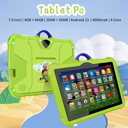 New Arrival 7 Inch 5G WiFi Kids' tablet Quad Core 4GB+64GB ROM Google Learning Education Version Dual Cameras Tablets Android 13