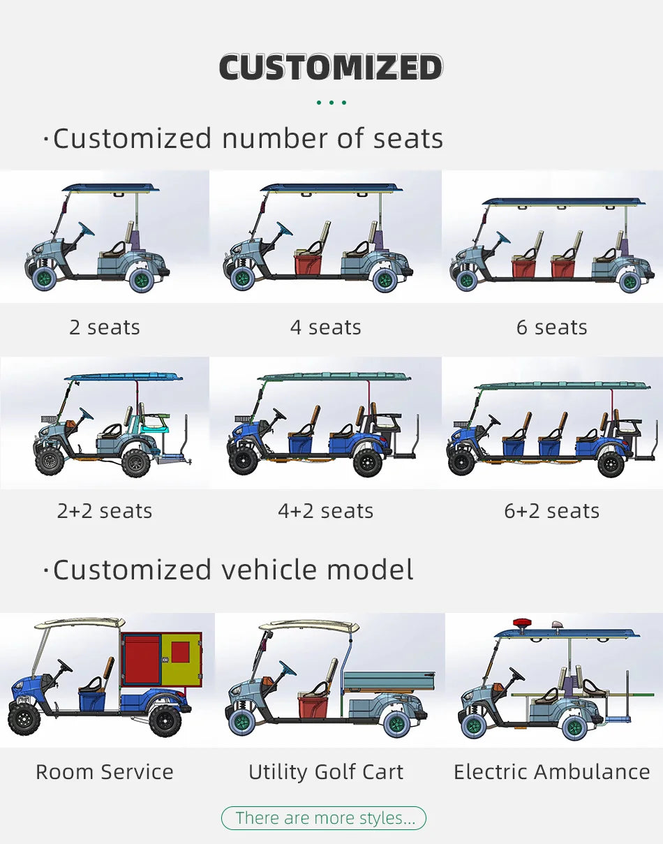 Wholesale Brand New Utility Vehicle 4 Wheel 4 Seater Golf Cart 48V Lithium Battery Club Car off Road Golf Cart Electric Price