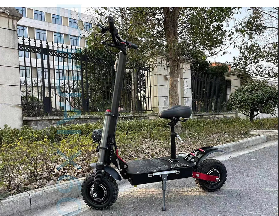 $1269/pc, 6000W Dual Motors Electric Scooter Adults up to 85 km/h 11" Off Road Tire with Seat Oil Hydraulic Suspension tax free