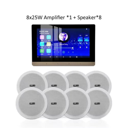 Smart Audio System Home Theater Sound Amplifier Wall Android WiFi Bluetooth Amp with 6 inch Stereo Ceiling Speaker Diy Kit Hotel