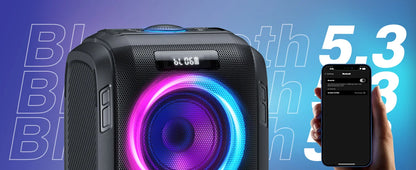 W-KING 250W PEAK Large Bluetooth Speaker Loudest/Massive 120dB/12 Custom Bass, V5.3 Big Party Boombox Portable Speaker Wireless