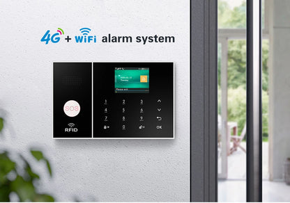 PGST Smart Life Alarm System for Home WIFI GSM Security Alarm Host with Door and Motion Sensor Tuya Smart App control work Alexa