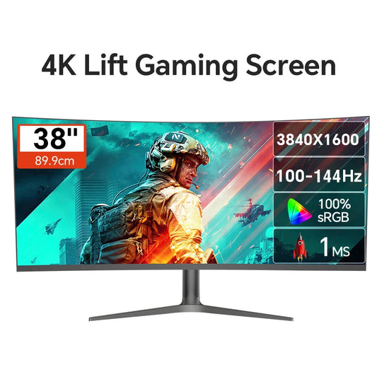 Anmite 38" 4K Nano-IPS screen 144Hz curved widescreen monitor, gaming display for big game enthusiasts