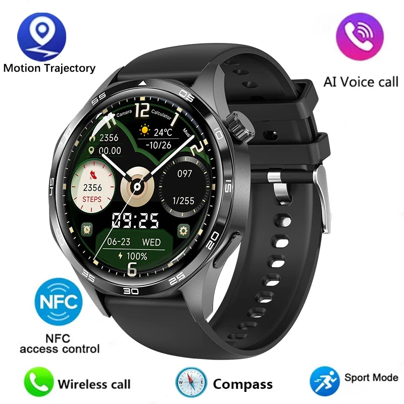 GT5 PRO Smart Watch Men Watch 5 Pro AMOLED HD Screen Bluetooth Call GPS Trajectory NFC Heart Rate Compass SmartWatches 2024 New