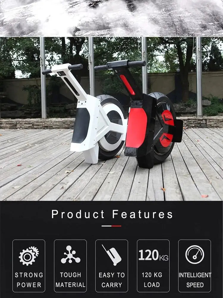 Electric Unicycle 60V 500W 17-Inch Tire, 4-12Ah Battery, 25KMH Speed, 28-96KM Range E Single-Wheel Scooter Electric Monowheel