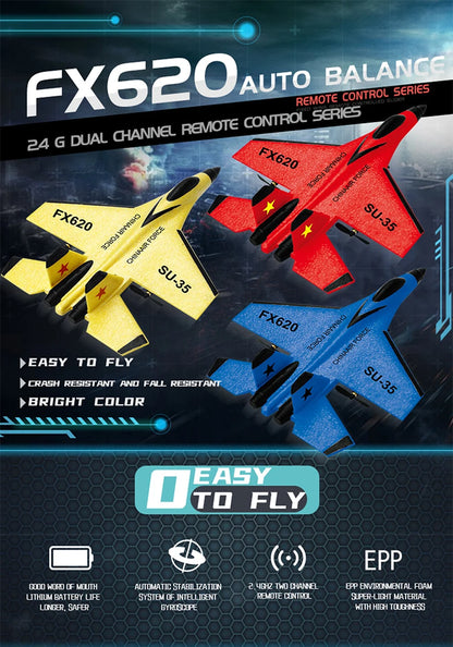 RC Foam Aircraft SU-35 Plane 2.4G Radio Control Glider Remote Control Fighter Plane Glider Airplane Foam Boys Toys for Children