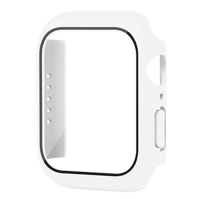 Tempered glass+Case for Apple Watch 46mm 44mm 45mm 41mm 40mm 42mm Screen Protector for iwatch series 10 9 8 7 6 SE 5 Accessories