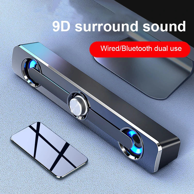 Salange Sound Bar Bluetooth USB Wired Speakers Bar Stereo Speaker For Projector PC Laptop Phone Computer 3.5mm Aux Speaker