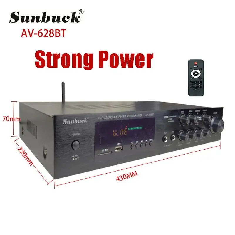 HiFi Digital Bluetooth Amplifiers Dynamic Screen Stereo Sound AMP For Home Car Meeting Karaoke Cinema 608 628 999 BT Max 4000W