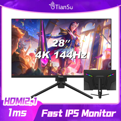 Tiansu Monitor Gaming 144Hz 4k 32 inch Monitores para PC Gamer 144 Hz 4 k 28 34 inches Curved Wide UHD 165Hz Display Screen for PC HDMI2.1 Compatible PS5/Xbox Series S 1ms