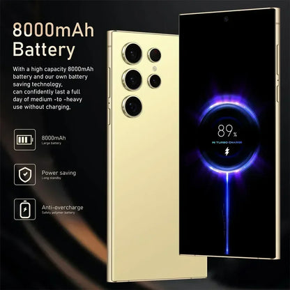 Global Version S24 Ultra 5G Original Smartphone 7.3 Inch HD Screen Snapdragon 8th Gen Android 14 8000mAh Face Unlock Phone