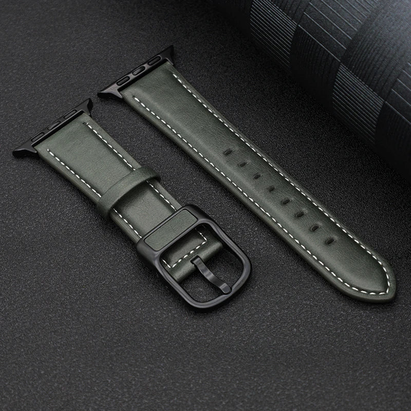 PU Leather strap For Apple watch band 44mm 45mm 41mm 40mm 42mm 46mm correa bracelet iWatch series 4 5 6 SE 7 8 9 10 ultra/2 49mm