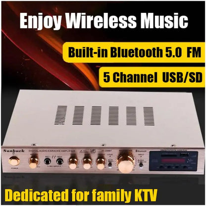 HiFi Digital Bluetooth Amplifiers Dynamic Screen Stereo Sound AMP For Home Car Meeting Karaoke Cinema 608 628 999 BT Max 4000W