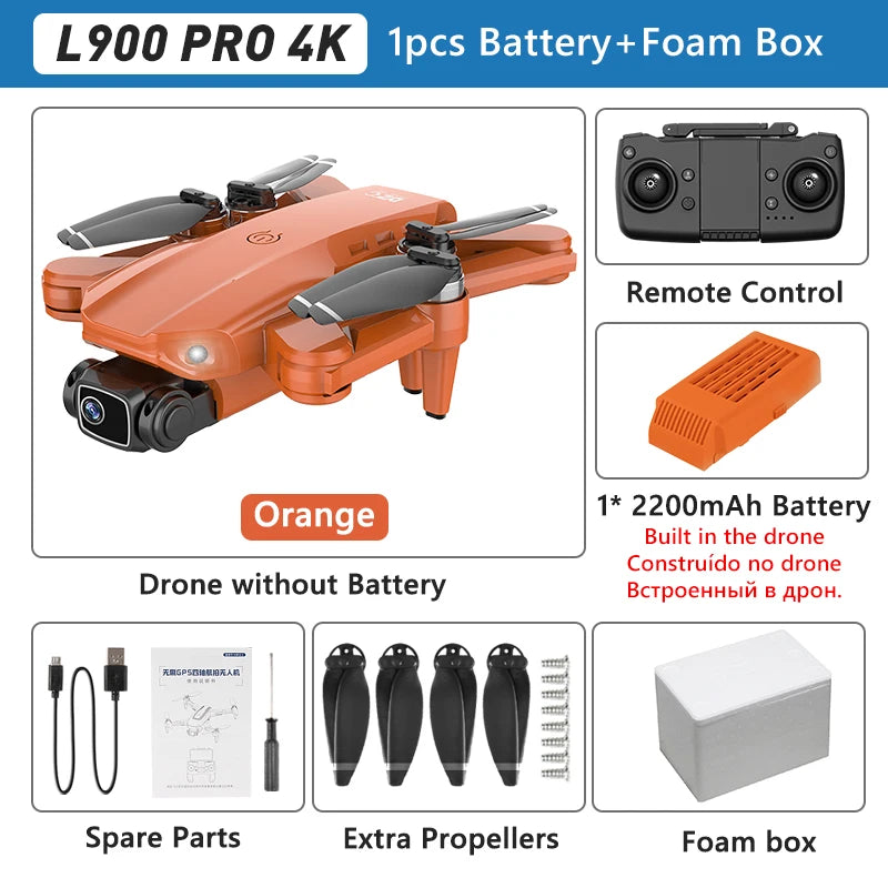 LYZRC L900 PRO GPS Drone 4K Professional HD Dual Camera 5G WIFI Brushless Motor FPV Quadcopter Foldable Aerial Photography Drone