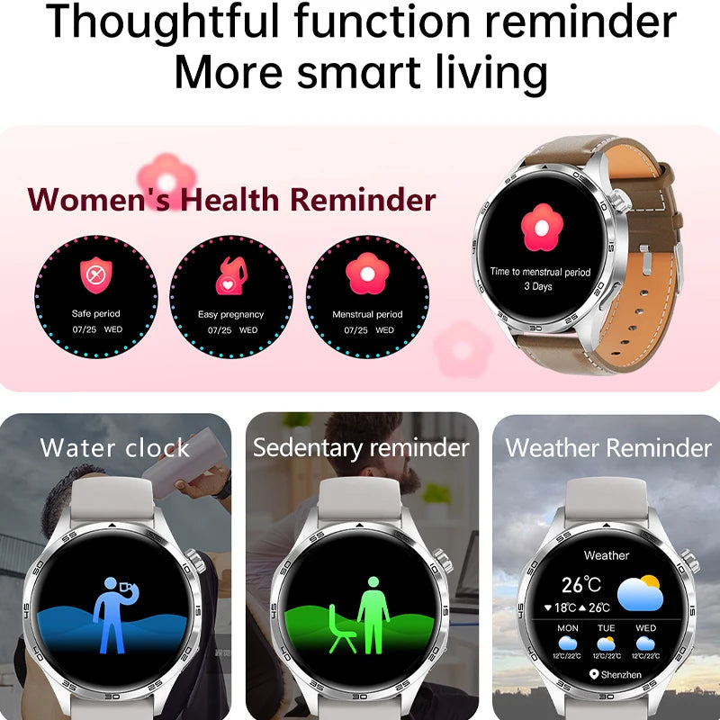 GT5 PRO Smart Watch Men Watch 5 Pro AMOLED HD Screen Bluetooth Call GPS Trajectory NFC Heart Rate Compass SmartWatches 2024 New