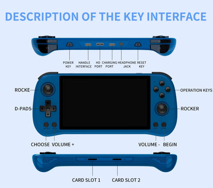 POWKIDDY X55 5.5 INCH 1280*720 IPS Screen RK3566 Handheld Game Console Open-Source Retro Console Children's gifts