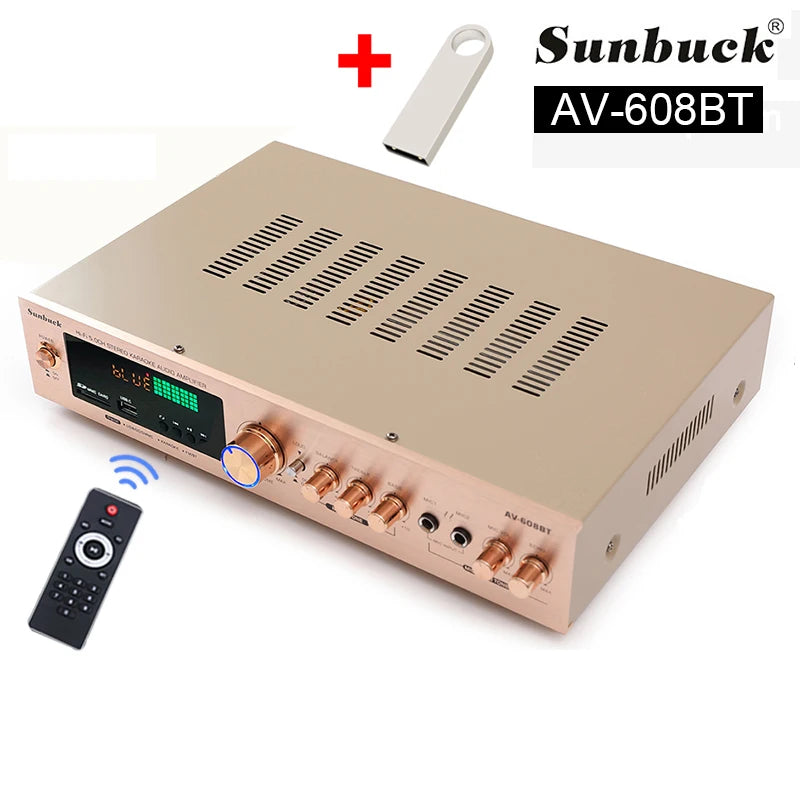 HiFi Digital Bluetooth Amplifiers Dynamic Screen Stereo Sound AMP For Home Car Meeting Karaoke Cinema 608 628 999 BT Max 4000W